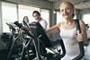 Woman on a running machine in the gym