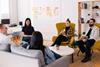 People sat in a relaxed work environment chatting
