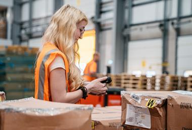 Worker in retail warehouse