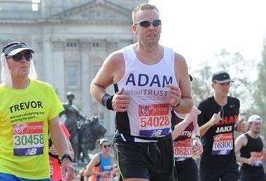 Adam running the marathon