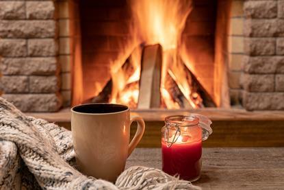 Cosy fireside scene