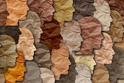 Abstract of face profiles in autumn colours