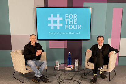 Chris Brrok-Carter and Alistair Campbell at the Retail Trust #For the four event